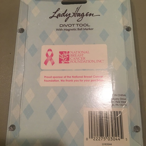 Lady Hagen Ball Marker Divot Tool with Magnetic Ball Marker Breast Cancer Symbol - Picture 2 of 2